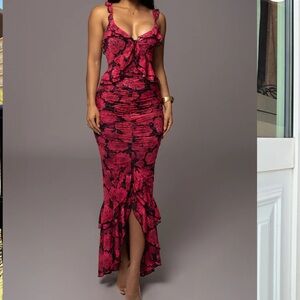 J LUXLABEL- LA COSTA RUFFLE MAXI DRESS- SMALL